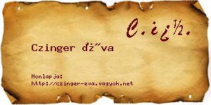 Czinger Éva névjegykártya